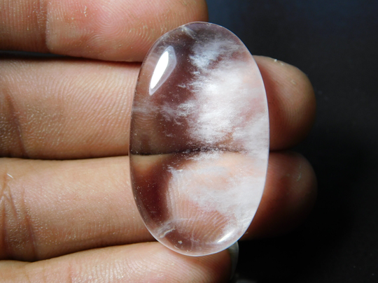 Natural White Crystal Quartz Loose Gemstone Top Quality Hand Polish Cabochon Handmade Loosestone For Jewelry 36x21mm#2242