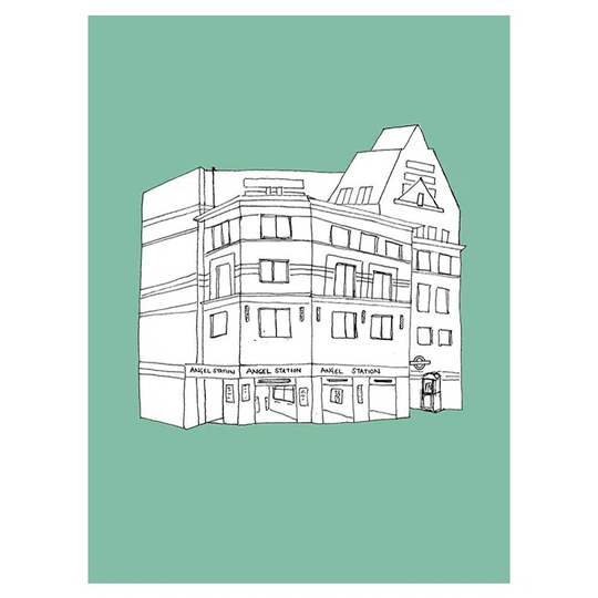 'Angel Tube Station' by Fiona Watson Graphic Art Print