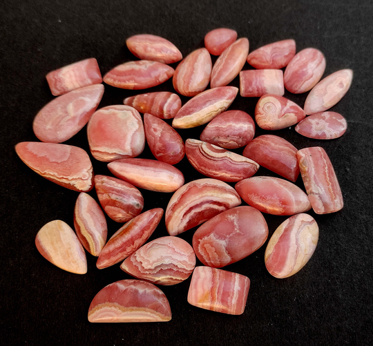 Rhodochrosite Cabochon Lot, 15 To 30 Mm Mix Shape Gemstone, Loose Cabochon For Making Jewelry, Pink , Gemstone Lots, Gemstone Gift