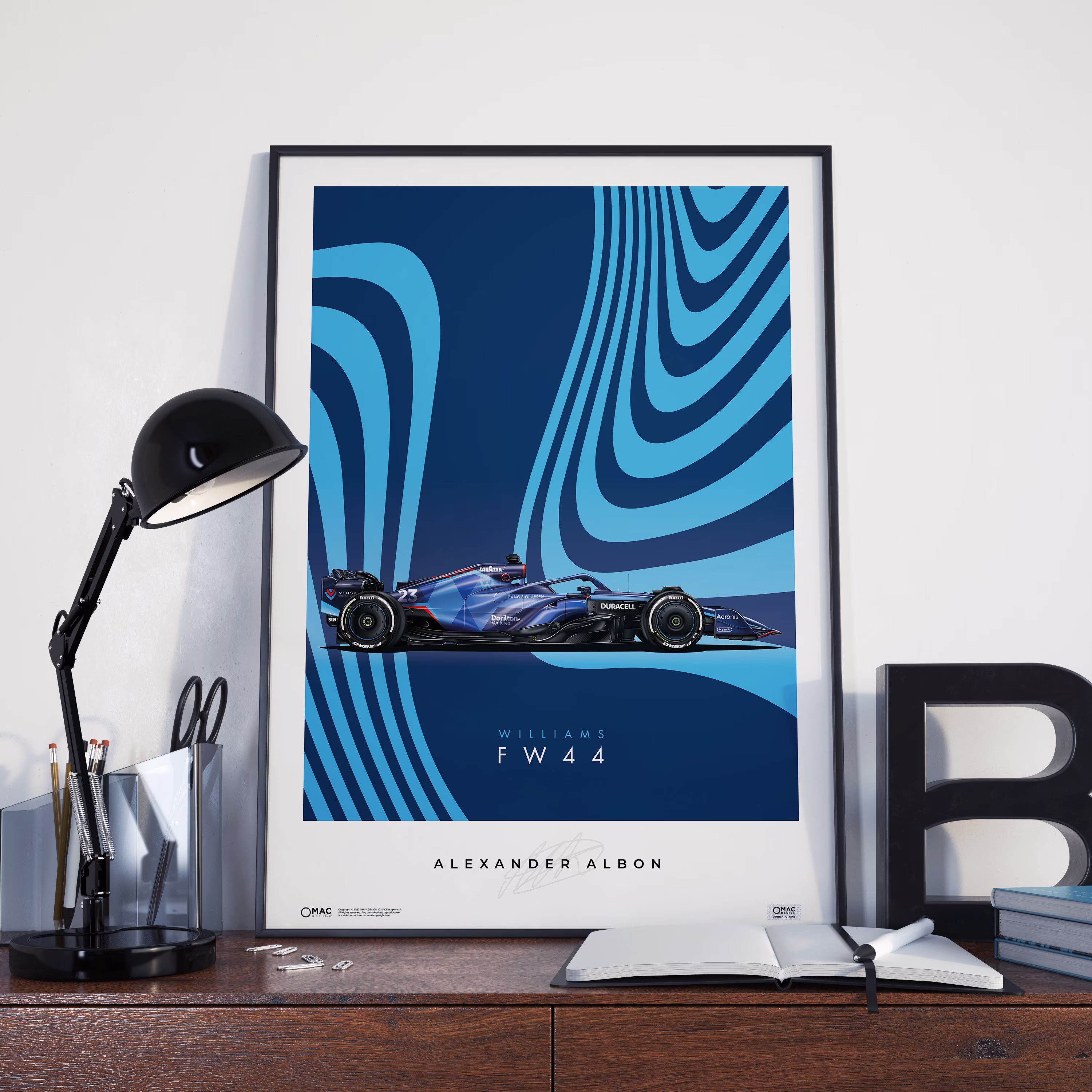 Williams Racing Fw44 F1 Poster | 2022 Formula 1 Alexander Albon Grand Prix