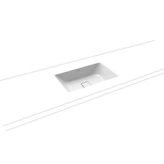 Cool Grey Steel Enamel Rectangular Under Counter Bathroom Sink