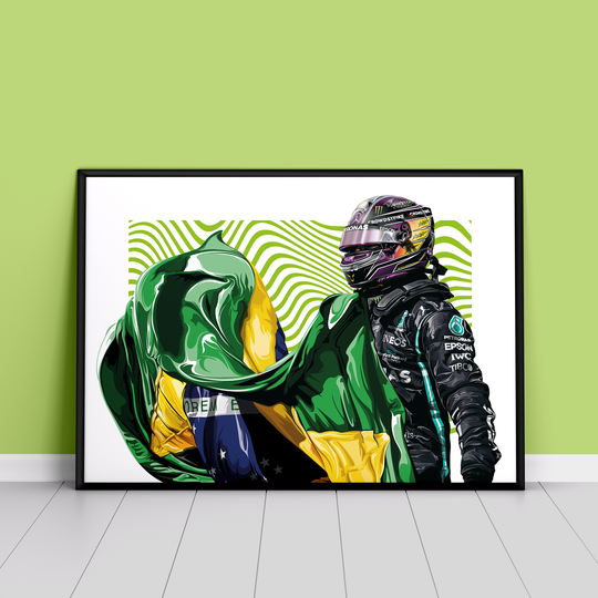 Lewis Hamilton 2021 Brazilian Grand Prix | F1 Poster Formula 1 Hand Drawn