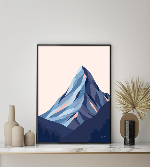 The Matterhorn Modern Mountain Wall Art Print. Zermatt, Switzerland & Italy. Contemporary Landscape Art. Free Shipping Bridget Hall Design