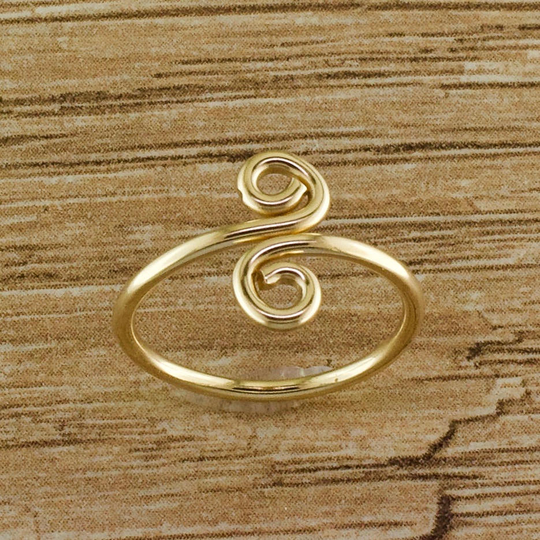 Swirl Thumb Ring Finger Simple Dainty - Minimalist -Gold -Silver -sterling