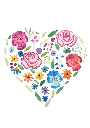 Card Floral Heart - Original Artwork Blank Card Amabel Barlow Greeting Cards Recycled Paper