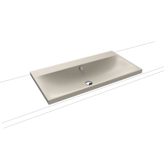 Warm Grey Steel Enamel Rectangular Inset Basin Bathroom Sink