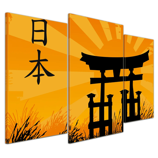Japanese Style 3-Piece Graphic Art on Canvas Set