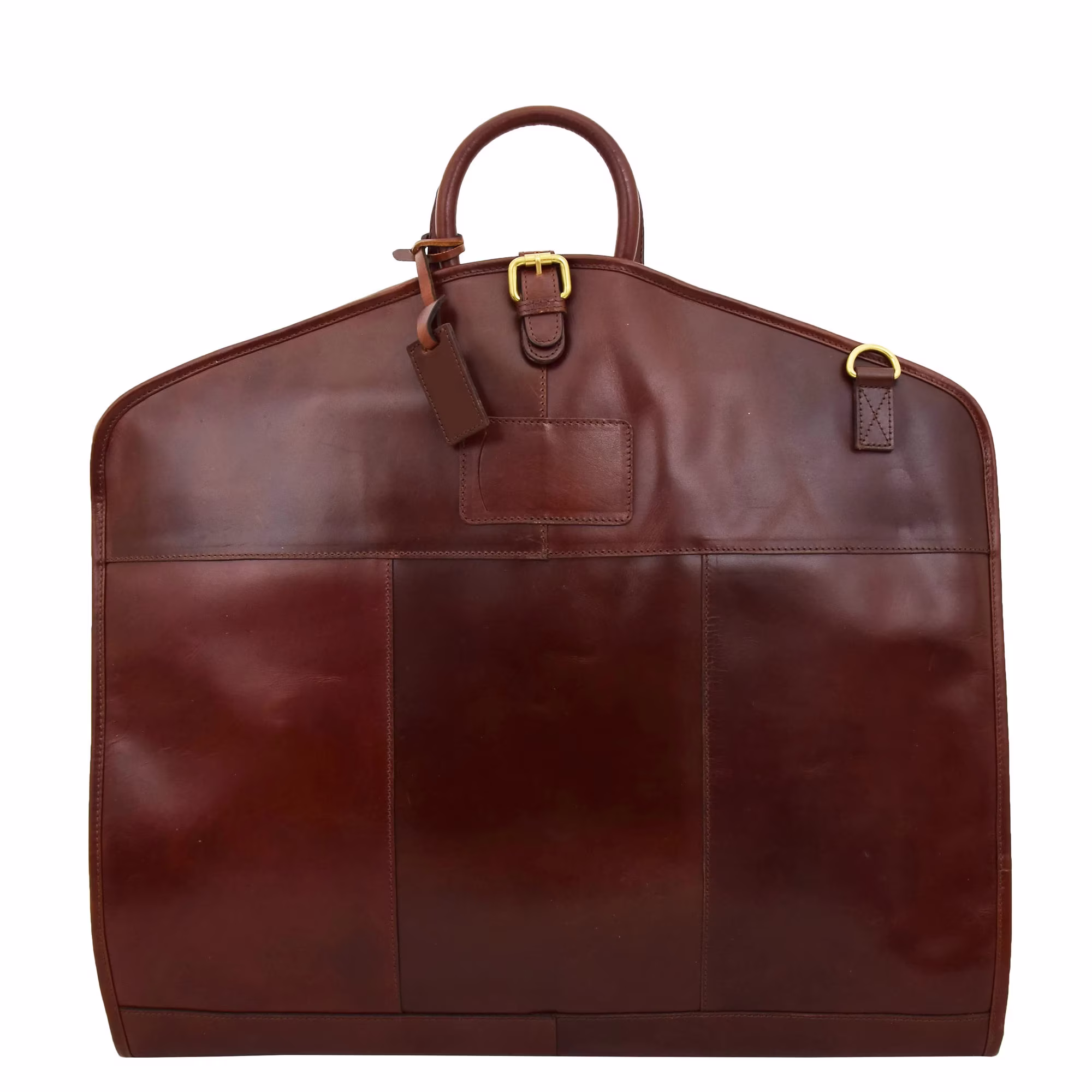 100% Real Leather Suit Carrier, Dress Or Garment Cover Bag Protection in Brown
