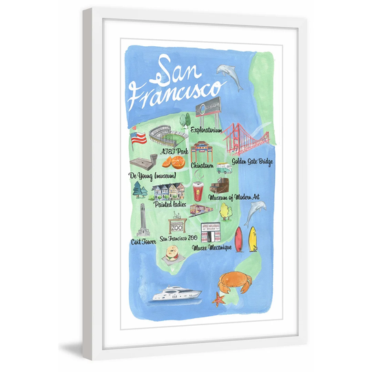 San Francisco Site Map - Picture Frame Graphic Art Print on Paper