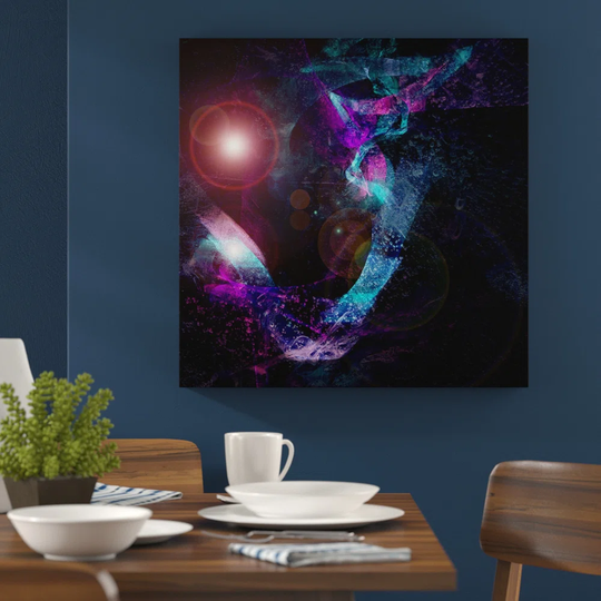 1032 Abstract Graphic Art Print on Canvas