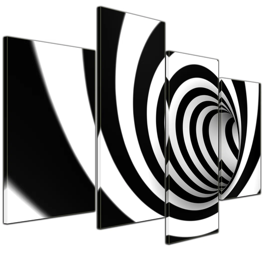 3D Swirl 4 Piece Graphic Art on Canvas Set