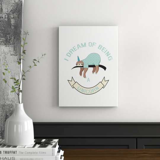 Sloth Unicorn - Graphic Art Print