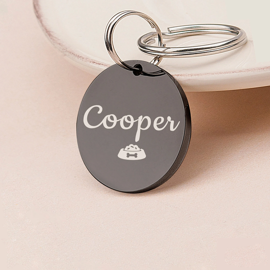 Dog Tags - Funny Black Tag Personalized Name ID Double Sided