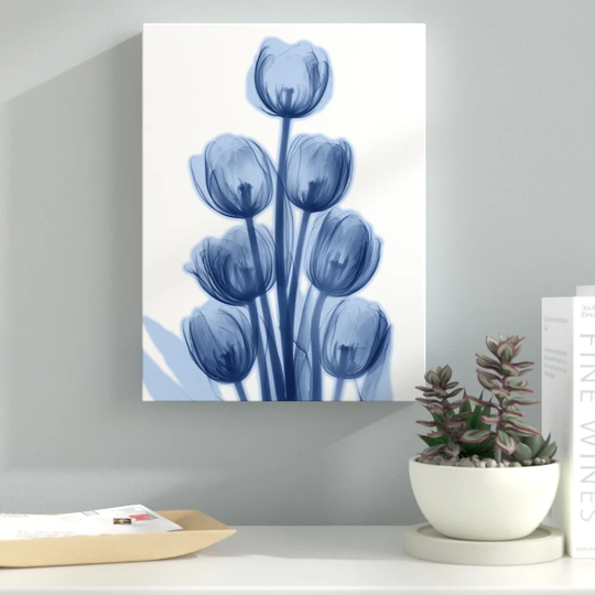 Indigo Spring Tulips - Wrapped Canvas Graphic Art Print