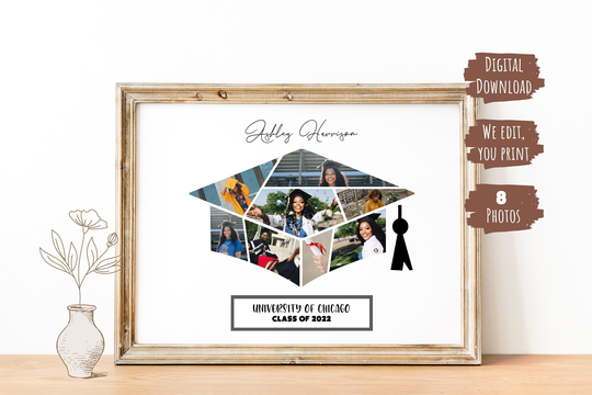 Graduation Gift | Cap Photo Collage For Graduates College High School Class Of 2022 Digital File