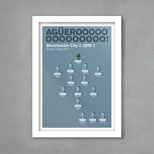 Man City 3 Qpr 2 - Football Poster Print