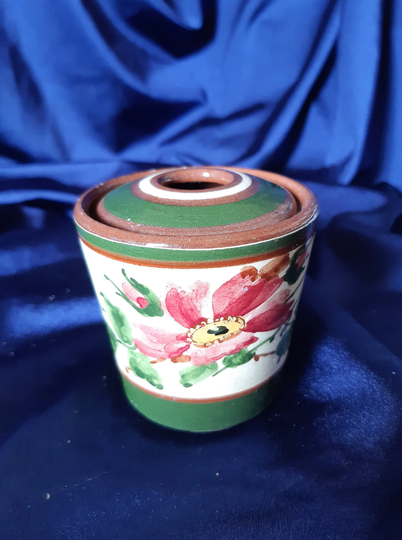 Hair Receiver, Toilet Tidy, Torquayware, Dressing Table, Boudoir, Vanity Jar, Collectible Accessory, Vintage Accessories, Devon, Ceramic