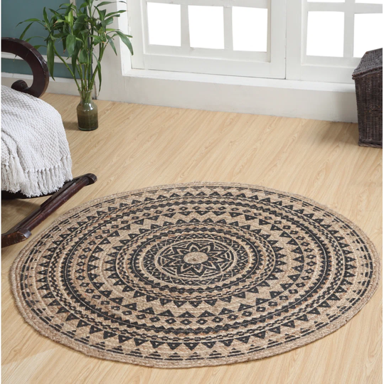 Guo Handmade Flatweave Black/Brown Rug
