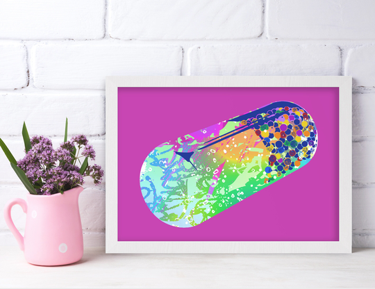 500Mg Capsule. Framed Print/Limited Editions Of 25 Premium Quality, Eco Friendly Available in 4 Sizes