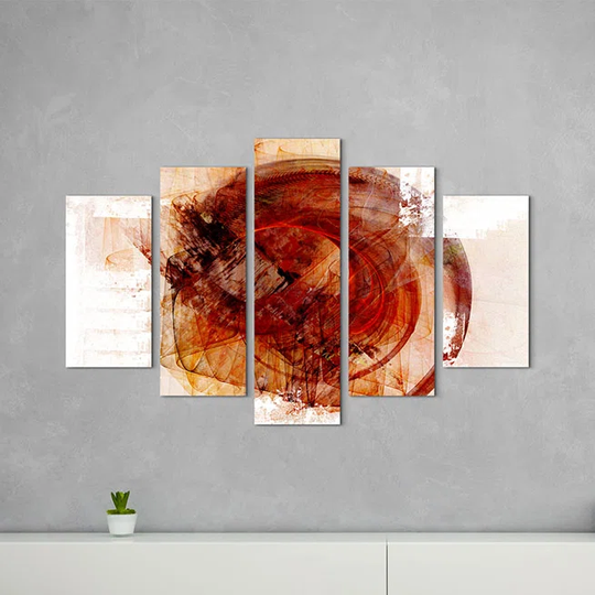 Enigma Sculpture 1354 Abstract 5 Piece Graphic Art Print Set on Canvas