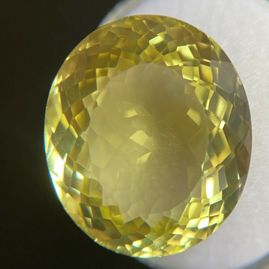 21.76Ct Bright Vivid Yellow Citrine Lemon Quartz Oval Cut Gemstone 20x17.2mm