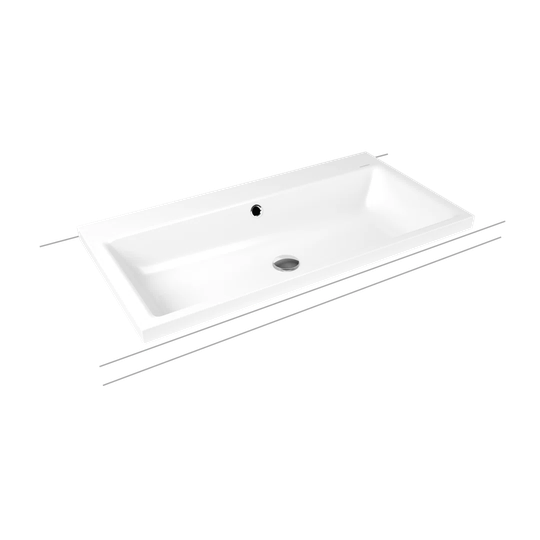 Manhattan White Steel Enamel Rectangular Inset Basin Bathroom Sink