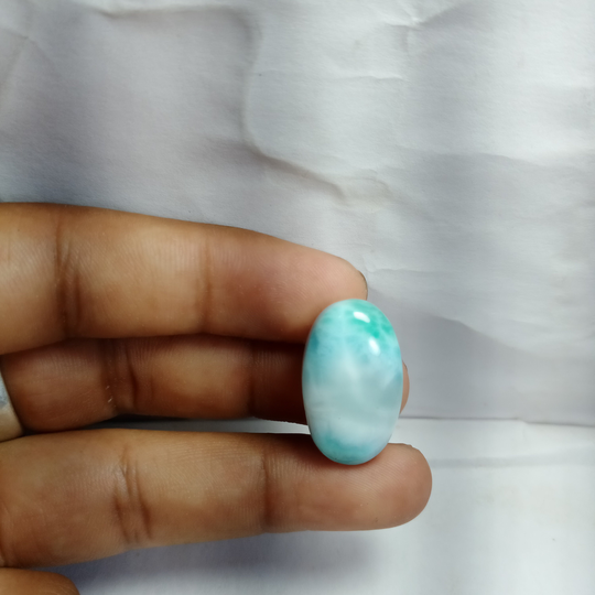 Natural Sky Blue Larimar Cabochon Top Quality Loose Stone Semi Precious Jewellery Making Gemstone 25 Ct. X 15 Mm # A1801
