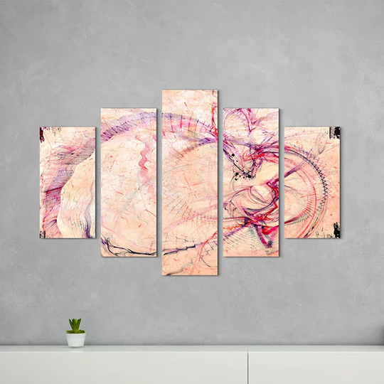 Enigma Sculpture 1346 Abstract 5 Piece Graphic Art Print Set on Canvas