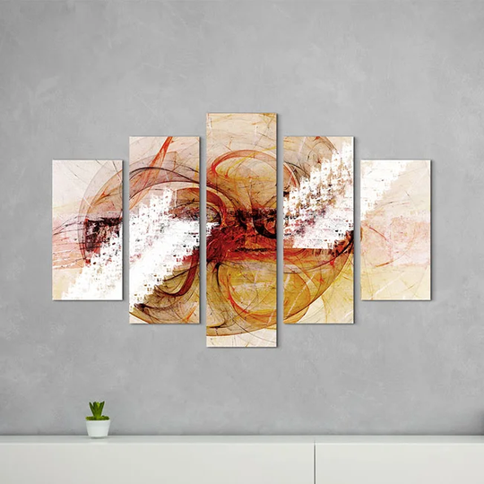 Enigma Sculpture 1352 Abstract 5 Piece Graphic Art Print Set on Canvas