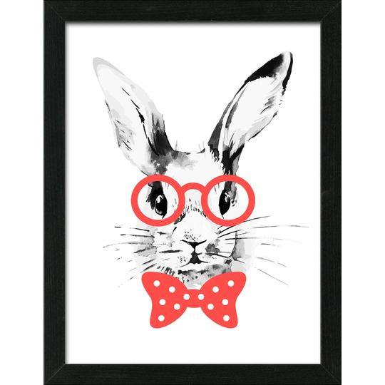 Crazy Rabbit Framed Graphic Art Print Poster