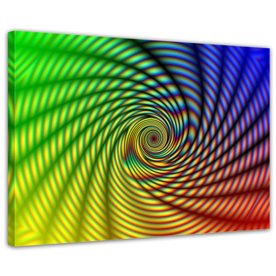 Rainbow Spiral Abstract Framed Graphic Art