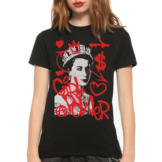 Queen Elizabeth Graphic Art T-Shirt, Men's Women's All Sizes | Hm-398