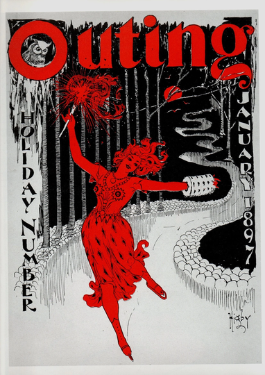 Original Vintage Art Nouveau Poster Higby "Outing, Holiday Number Magazine Poster