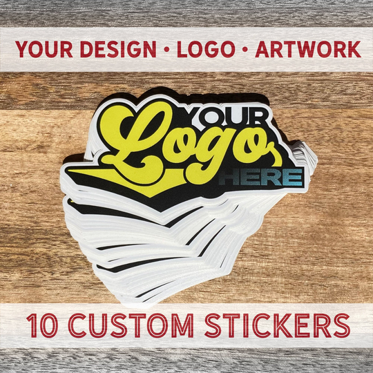 10 Custom Stickers With Easy Peel Edge & Bubble Free Technology, Any Image, Logo, Or Design, Personalized Decals