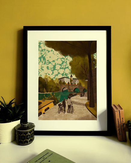 Paris River Seine Illustration Print A3