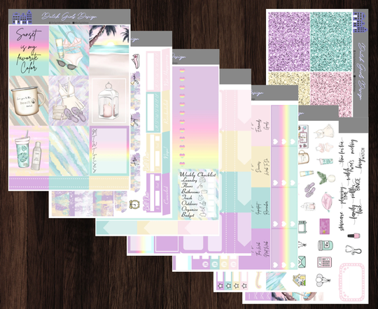 Summer Sunset Planner Kit - Weekly Vertical Mini