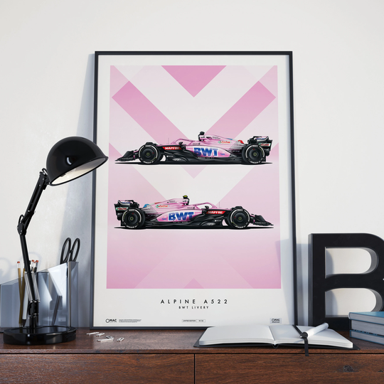 Limited Edition Alpine Racing F1 Poster | A522 2022 Formula 1 Alonso Hand Drawn Art Grand Prix
