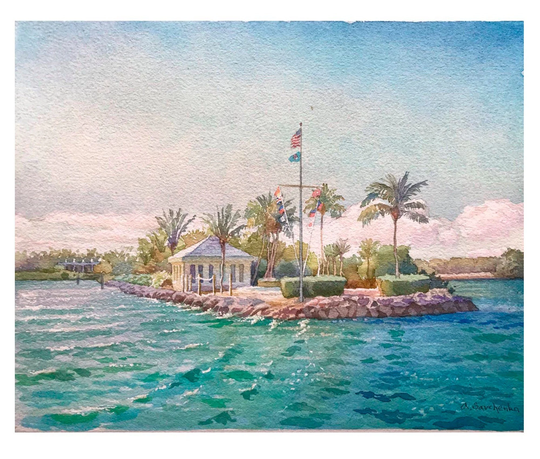 Custom Landscape Painting Ocean Wedding Venue Watercolor Turn Photo Into Original Gift