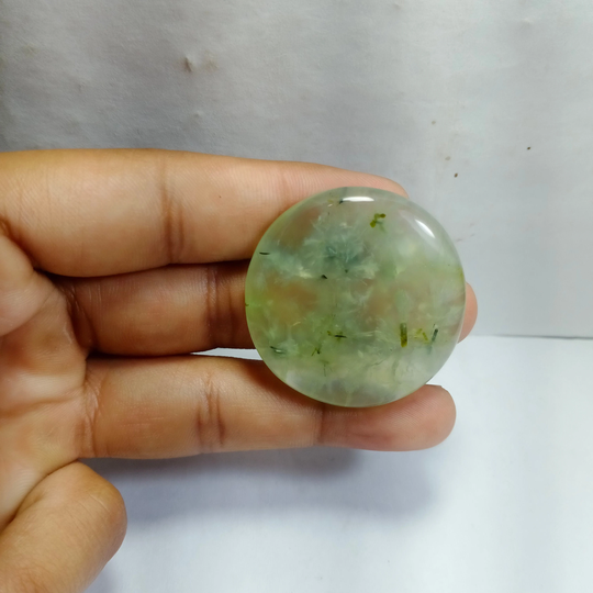 Amazing Green Prehnite Cabochon Gemstone 100 % Natural Prehnite Make Think For Jewelry 115 Cts. 40x40x7 Mm #r101