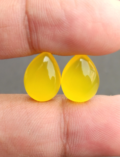 Mango Chalcedony Pair Of Cabochon 6x4 Mm To 20x30 Mm All Calibrated Size Cabs Flat Back Pear Shape Gemstone Pair For Earring Jewelry Supply