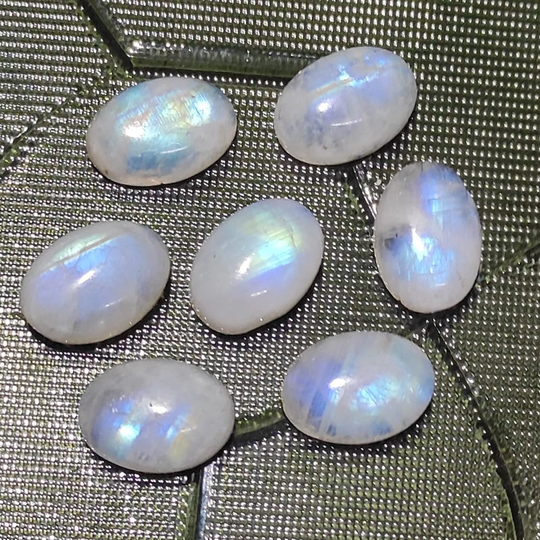 Moonstone Cabochon, Oval Gemstone, Multi Fire Rainbow Gemstone 6x4 Mm To 13x18 All Size Calibrated Gemstone, Loose Gemstone Cabochon Stone