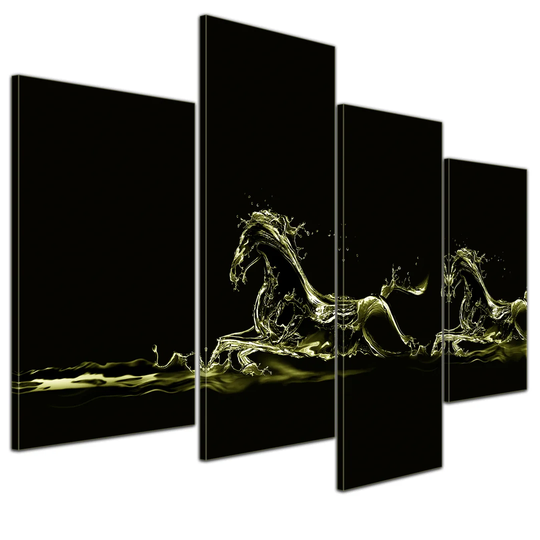 Horses 4-Piece Graphic Art on Canvas Set