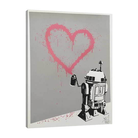 R2-D2s Heart by Banksy - Wrapped Canvas Graphic Art Print