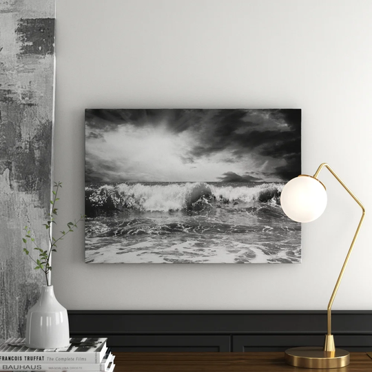 Stormy Sea Graphic Art Print on Canvas