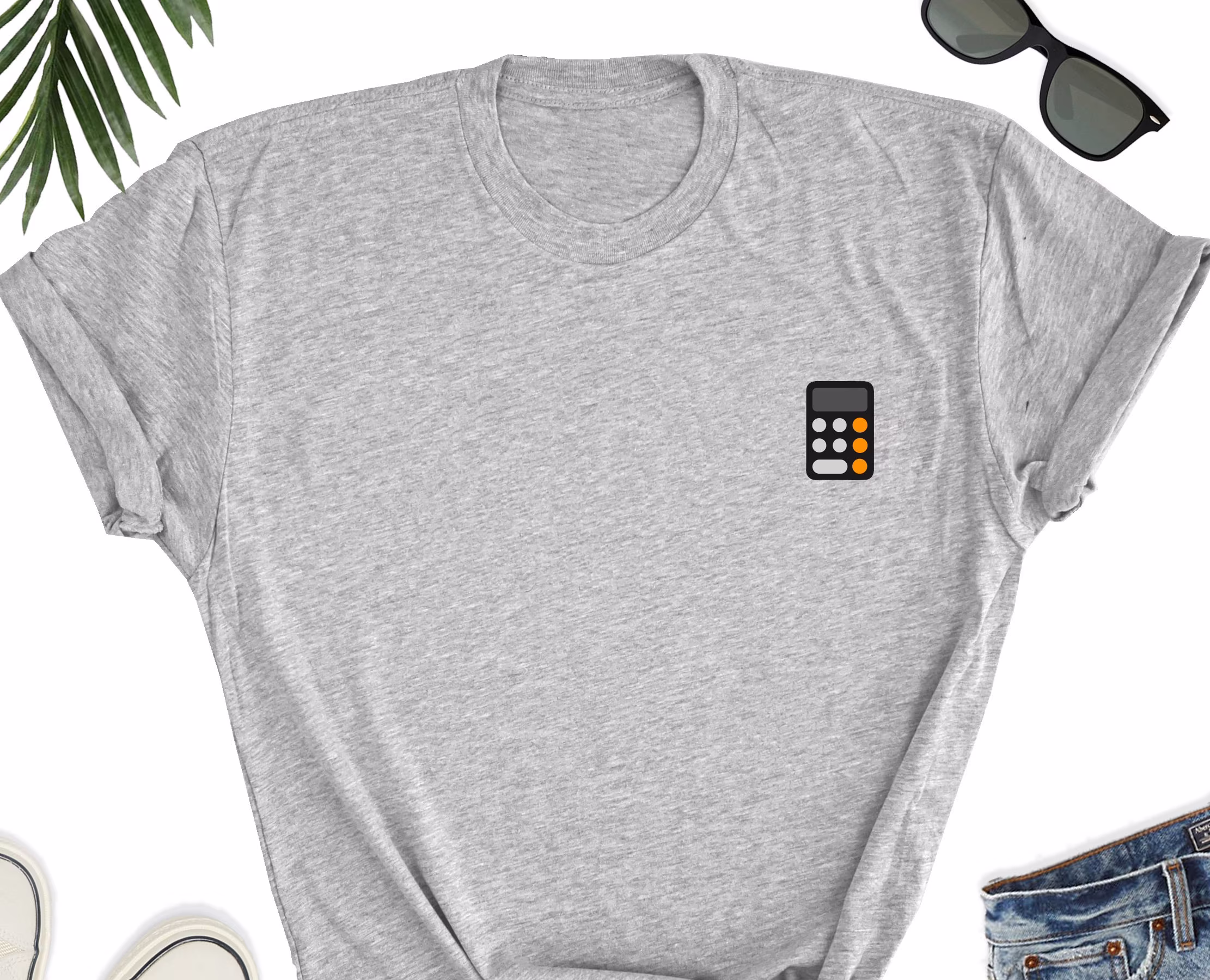 Calculator Icon Shirt/Math Lover Minimalist T-Shirt Teacher Tees Gift Unisex Top