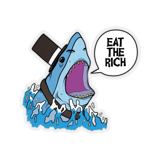 Shark - Bite Eat The Rich Graphic Art Political Tee Fancy Tux Gift Ideas Kiss-Cut Stickers