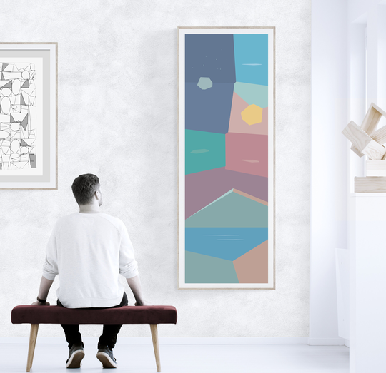 Long Art Print, 90x30, Tall Vertical Or Wide Wall Art Abstract; 30x90 | Stillmovingart