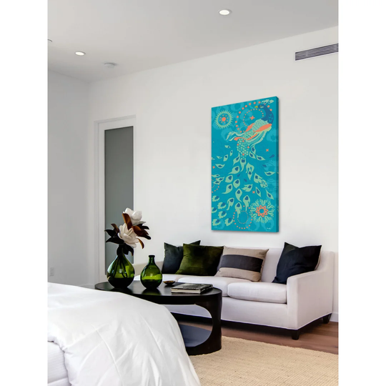 Peacock of Peoria by Evelia - Wrapped Canvas Graphic Art
