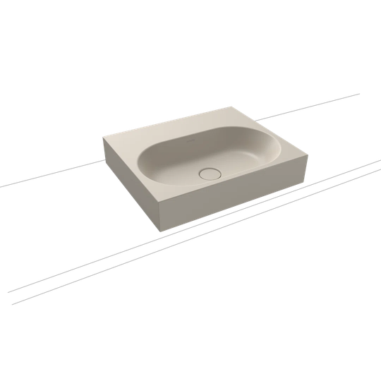 Centro Warm Grey Steel Enamel Rectangular Countertop Bathroom Sink