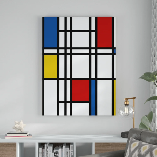 Abstract Geometry Colourful Framed Graphic Art